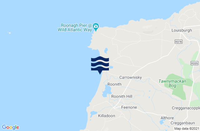 Mappa delle maree di Carrownisky Beach, Ireland