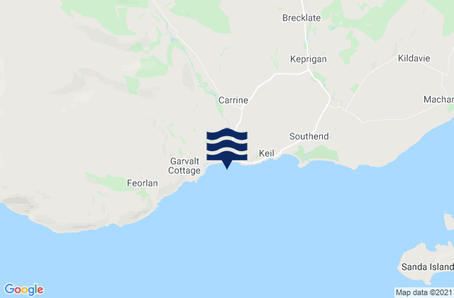 Mappa delle maree di Carskey Bay, United Kingdom