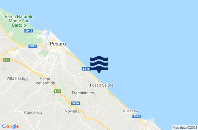 Mappa delle maree di Cartoceto, Italy