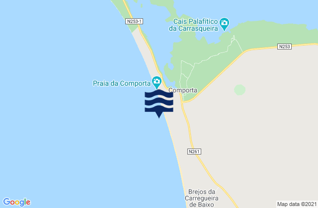 Mappa delle maree di Carvalhal, Portugal