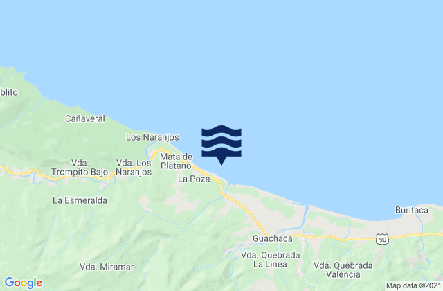 Mappa delle maree di Casa Grande, Colombia