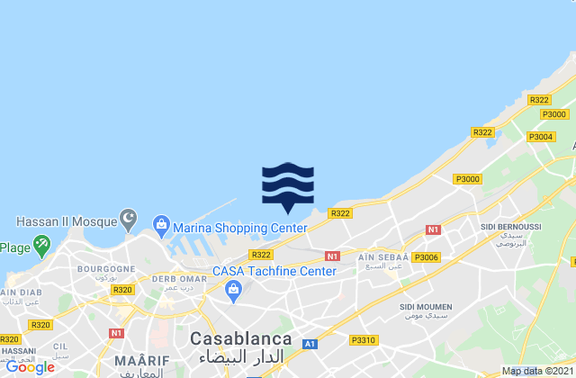 Mappa delle maree di Casablanca, Morocco