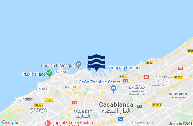 Mappa delle maree di Casablanca, Morocco