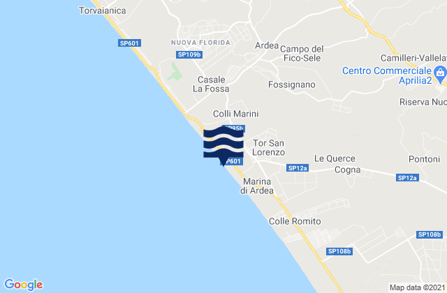 Mappa delle maree di Casalazzara, Italy