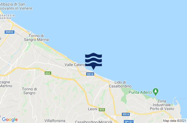 Mappa delle maree di Casalbordino-Miracoli, Italy