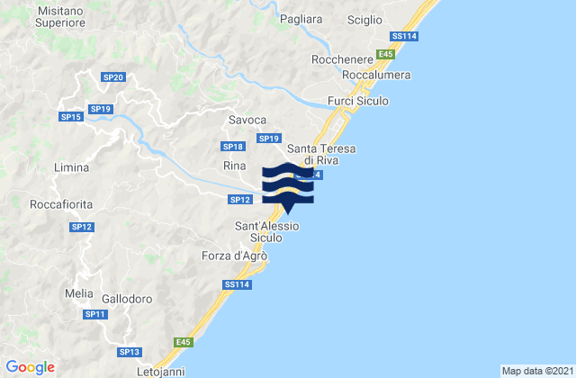 Mappa delle maree di Casalvecchio Siculo, Italy