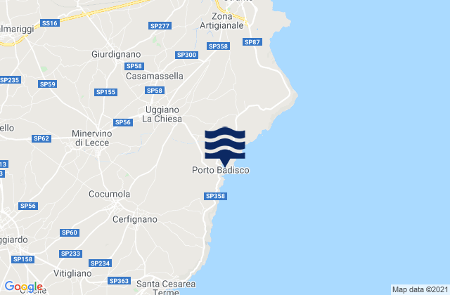 Mappa delle maree di Casamassella, Italy