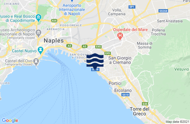 Mappa delle maree di Casarea, Italy