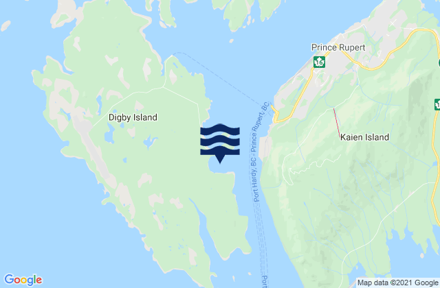 Mappa delle maree di Casey Cove, Canada