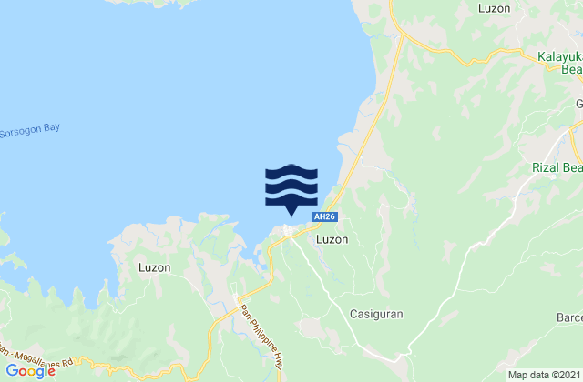 Mappa delle maree di Casiguran, Philippines