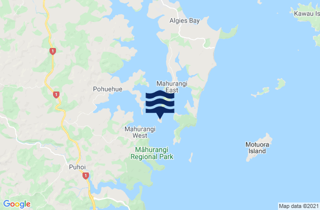 Mappa delle maree di Casnell Island, New Zealand