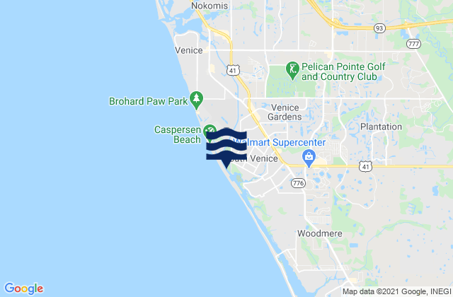 Mappa delle maree di Caspersen Beach, United States