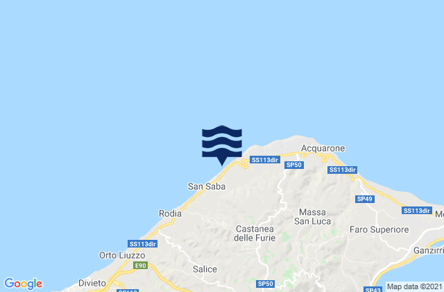 Mappa delle maree di Castanea delle Furie, Italy
