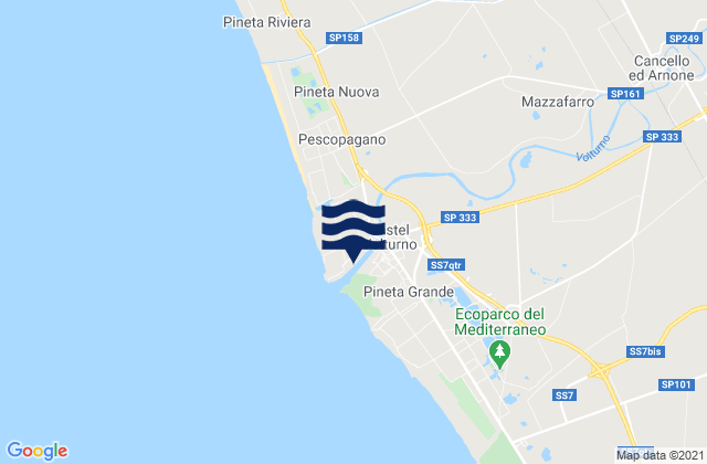 Mappa delle maree di Castel Volturno, Italy