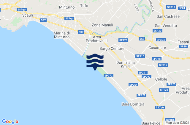 Mappa delle maree di Castelforte, Italy