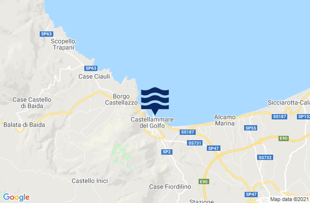 Mappa delle maree di Castellammare del Golfo, Italy