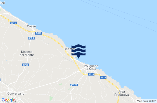 Mappa delle maree di Castellana, Italy