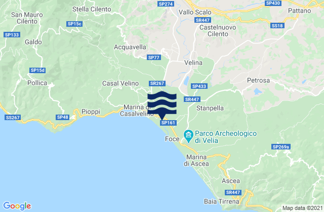 Mappa delle maree di Castelnuovo Cilento, Italy