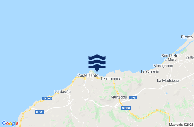 Mappa delle maree di Castelsardo, Italy