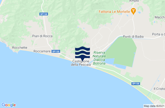 Mappa delle maree di Castiglione della Pescaia, Italy