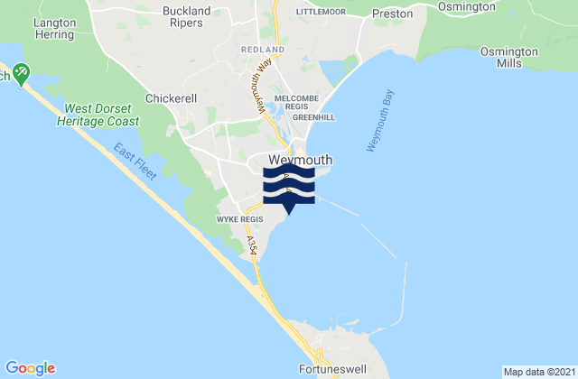 Mappa delle maree di Castle Cove Portland Harbour Beach, United Kingdom