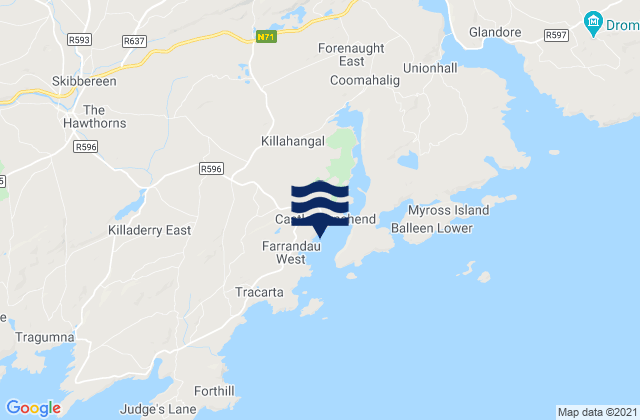 Mappa delle maree di Castle Haven, Ireland
