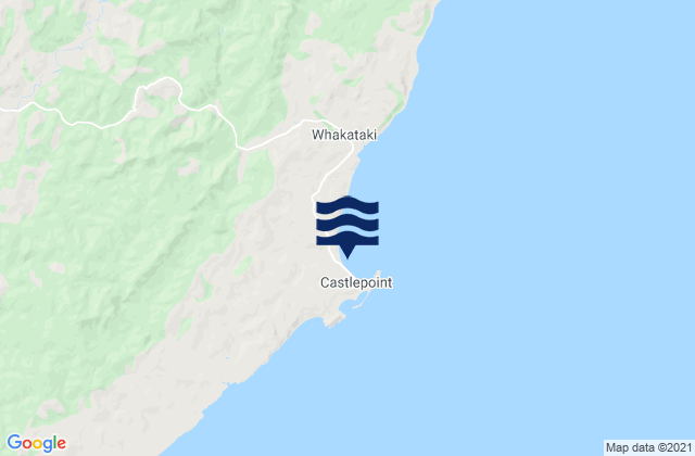 Mappa delle maree di Castlepoint, New Zealand