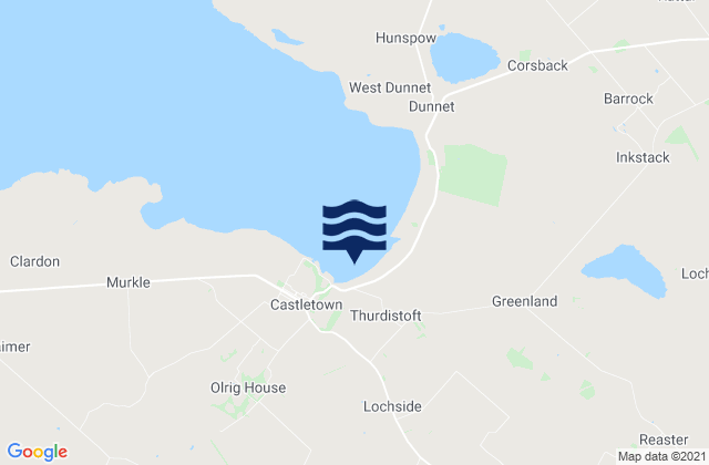 Mappa delle maree di Castletown Beach, United Kingdom