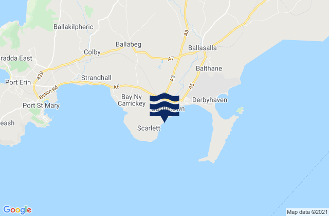 Mappa delle maree di Castletown, Isle of Man
