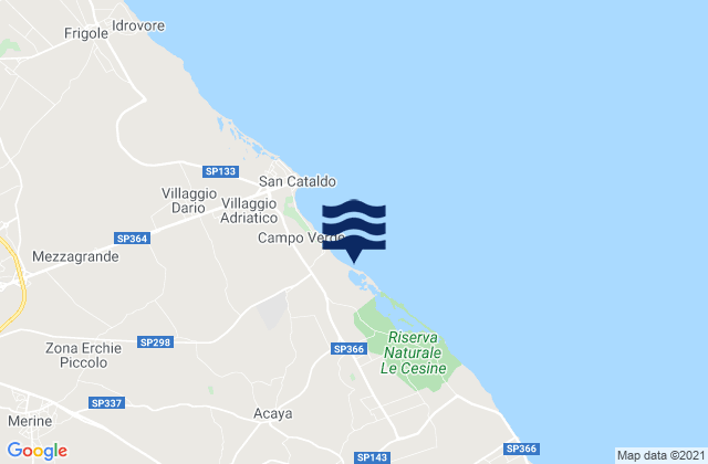 Mappa delle maree di Castri di Lecce, Italy