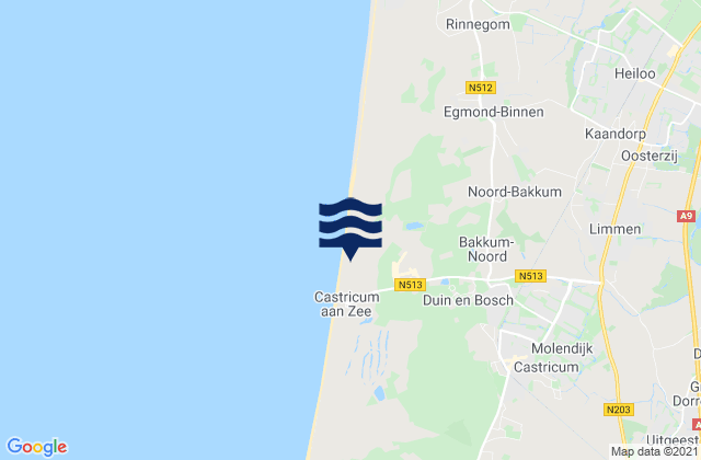Mappa delle maree di Castricum, Netherlands