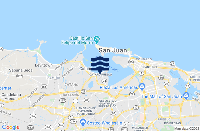 Mappa delle maree di Cataño Barrio-Pueblo, Puerto Rico