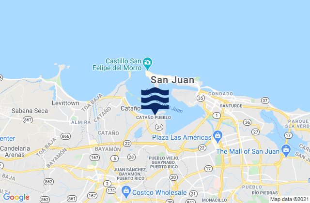 Mappa delle maree di Cataño, Puerto Rico