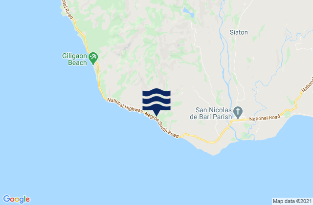 Mappa delle maree di Caticugan, Philippines