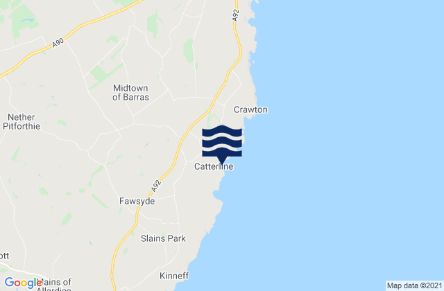 Mappa delle maree di Catterline Bay, United Kingdom
