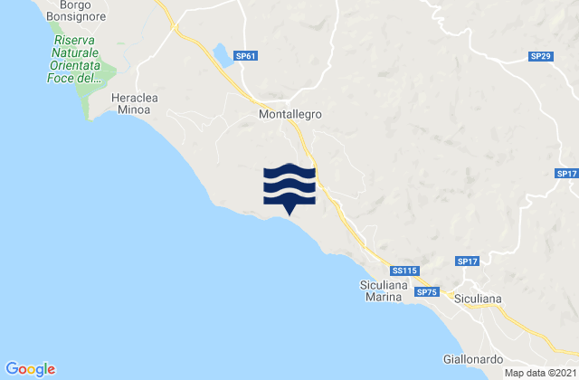 Mappa delle maree di Cattolica Eraclea, Italy