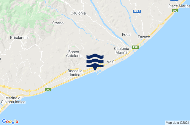 Mappa delle maree di Caulonia, Italy