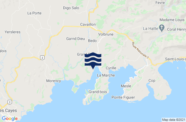 Mappa delle maree di Cavaillon, Haiti