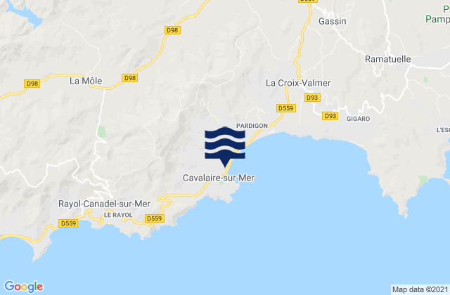 Mappa delle maree di Cavalaire-sur-Mer, France