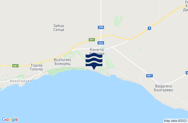 Mappa delle maree di Cavarna, Bulgaria