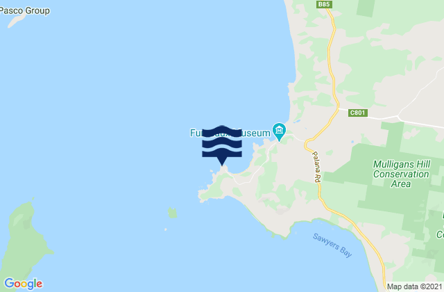 Mappa delle maree di Cave Beach, Australia