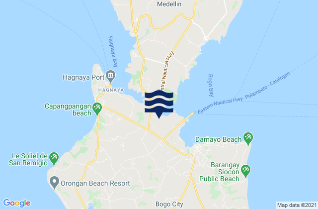 Mappa delle maree di Cayang, Philippines