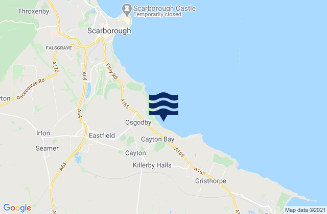 Mappa delle maree di Cayton Bay - Pumphouse, United Kingdom
