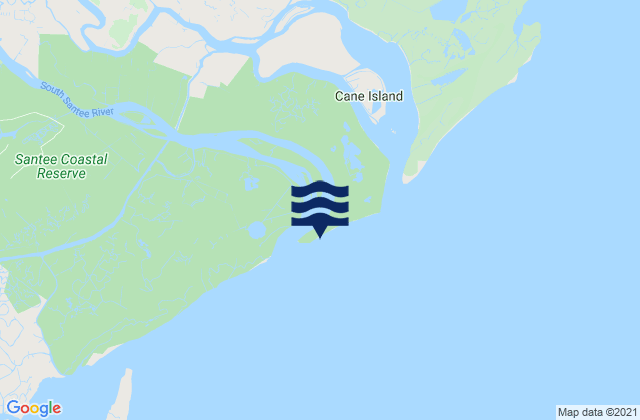 Mappa delle maree di Cedar Island Point South Santee River, United States