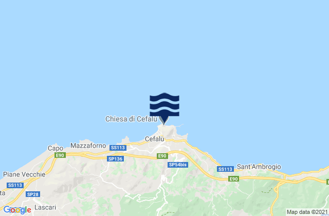 Mappa delle maree di Cefalù, Italy