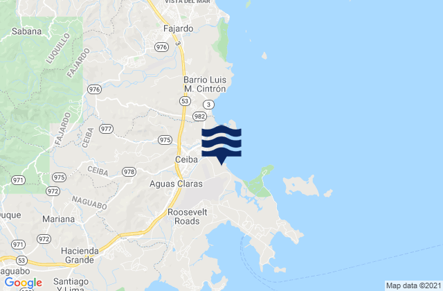 Mappa delle maree di Ceiba, Puerto Rico