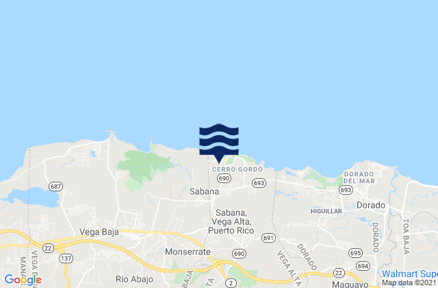 Mappa delle maree di Ceiba, Puerto Rico