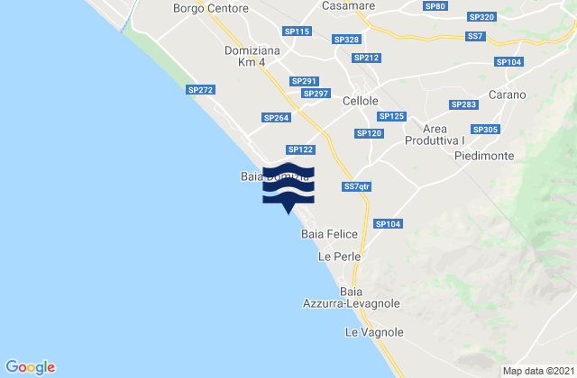 Mappa delle maree di Cellole, Italy