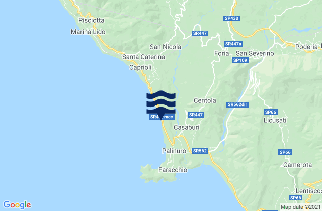 Mappa delle maree di Centola, Italy