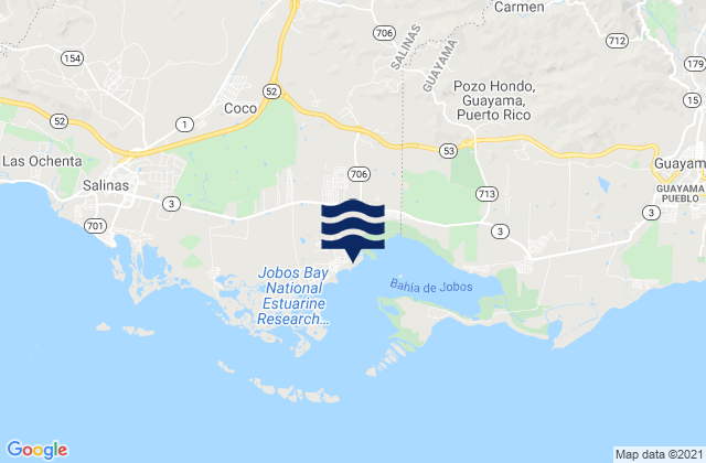 Mappa delle maree di Central Aguirre, Puerto Rico